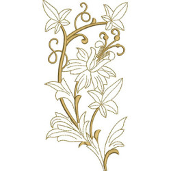 Embroidery Design Volutes And Floral Contoured 2
