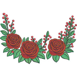 Matriz De Bordado Arco Floral Com Rosas 20 Cm