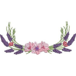 Matriz De Bordado Arco De Flores Com Lavanda
