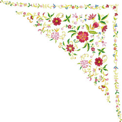 Matriz De Bordado Canto Floral De 74 Cm