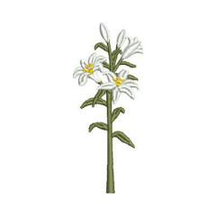Embroidery Design Branch Of Lilies 8 Cm..