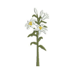 Embroidery Design Branch Of Lilies 8 Cm