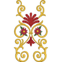 Embroidery Design Arabesques With Christmas Flowers 1..