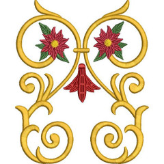 Embroidery Design Arabesques With Christmas Flowers 2..