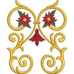 Matriz De Bordado Arabescos Com Flores Do Natal 2