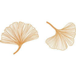 Matriz De Bordado Barrado Folhas Ginkgo Biloba 26 Cm