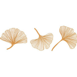 Matriz De Bordado Barrado Folhas Ginkgo Biloba 35 Cm