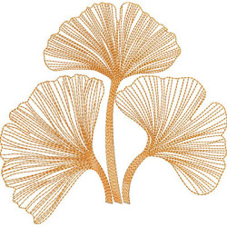 Matriz De Bordado Folhas Ginkgo Biloba 3