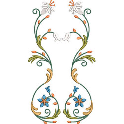 Matriz De Bordado Floral Colorido Com Lírio 32 Cm