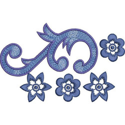 Embroidery Design Floral 15 Cm Rippled 2