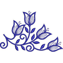 Embroidery Design Tulip Floral 15 Cm 1