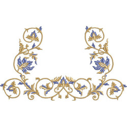 Embroidery Design U-shaped Floral Design For Borders.