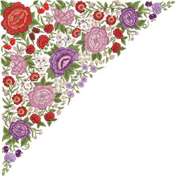 Diseño Para Bordado Rincón Floral Gigante 44 Cm