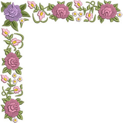 Diseño Para Bordado Esquina De Rosas 19 Cm