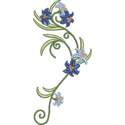 Matriz De Bordado Galho Com Flores 18 Cm