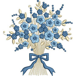 Matriz De Bordado Buquê De Flores 14 Cm