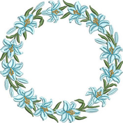 Embroidery Design Guirlanda De Lírios 12 Cm