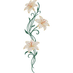 Embroidery Design Realistic Lilies 35 Cm