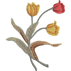 Embroidery Design Realistic Tulips 14 Cm