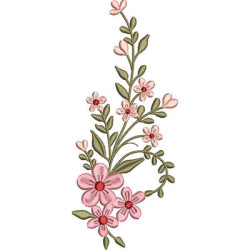 Matriz De Bordado Floral 18 Cm Vertical Ou Horizontal