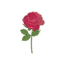 Diseño Para Bordado Rosa Solitaria De 7 Cm