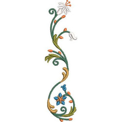 Matriz De Bordado Galho 13 Cm Lírio Estilizado