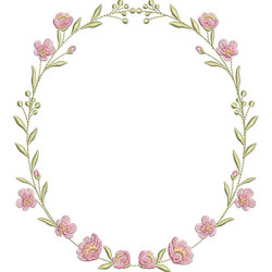 Matriz De Bordado Guirlanda Floral 22 Cm