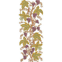 Matriz De Bordado  Rama De Uvas Para Barrado 35 Cm