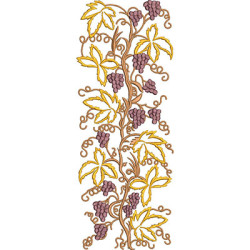 Matriz De Bordado Rama De Uvas Para Barrado 35 Cm Vazada