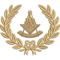 Diseño Para Bordado Masonería Ramas Brújula Sol