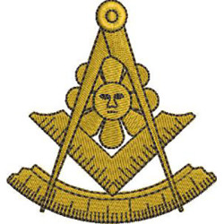 Diseño Para Bordado Masonería Brújula Con Sol 8 Cm