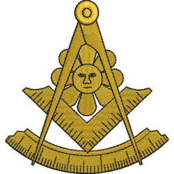 Diseño Para Bordado Masonería Brújula Con Sol 11 Cm