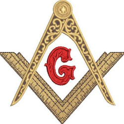 Diseño Para Bordado Masonería Compás Y Escuadra, 10 Cm