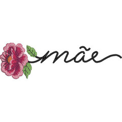 Embroidery Design Mother With Flower..