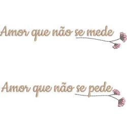 Embroidery Design Set Of 2 Phrases About Love That Cannot Be Measured..