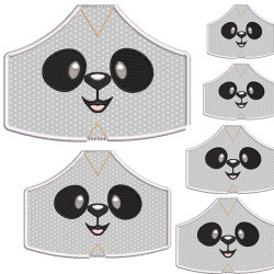 Matriz De Bordado 6 Máscaras De Proteção Do Pp Ao Xg Panda