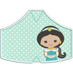 Diseño Para Bordado 5 Mascarillas De Protección Princesa 9 Xs A Xl