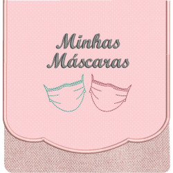 Matriz De Bordado Bolsinha Grande Minhas Máscaras 3 Idiomas