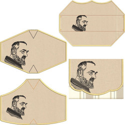 Matriz De Bordado Kit Bolsinha + 4 Máscaras Padre Pio