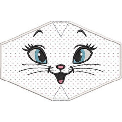 MASCARILLA INFANTIL GATITA CON ACABADA CON BORDADO