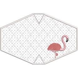 Diseño Para Bordado 2 Mascarillas Adulto Con Borde Releno Flamingo 1