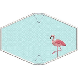 Diseño Para Bordado 2 Mascarillas Adulto Con Borde Releno Flamingo 2