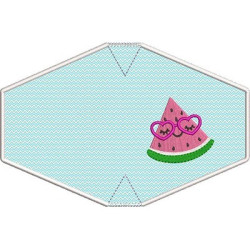 Embroidery Design 2 Adult Masks With Embroidered Finish Watermelon