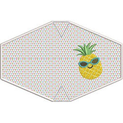 Embroidery Design 2 Adult Masks With Embroidered Finish Pineapple