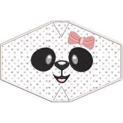 Matriz De Bordado Máscara Infantil Panda Menina