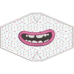 Embroidery Design Adult Mask Embroidered Finish Smile 4