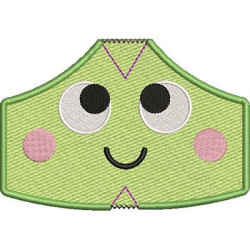 Embroidery Design 2 Childrens Masks Frog With Embroidered Finishes