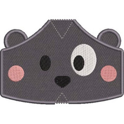 Embroidery Design 2 Childrens Masks Puppy With Embroidered Finishes