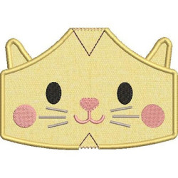 2 CHILDREN'S MASKS KITTEN WITH EMBROIDERED FINISHES