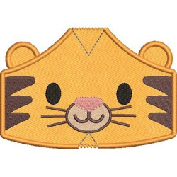Embroidery Design 2 Childrens Masks Tiger With Embroidered Finishes